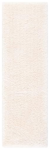 Luxe Shag Collection Runner Rug - 2'3" x 6', Ivory,