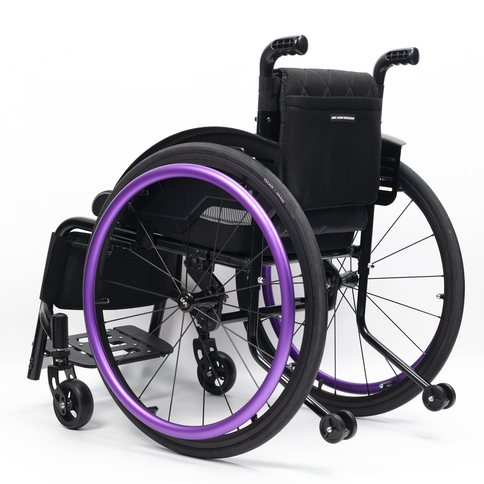 Fauteuil Roulant De Sports Légers, Fauteuil Roulant All Terrain, Fauteuil Roulant en Aluminium Détachable, Fauteuil Roulant Autonome Portable, pour Les Jeunes, Adultes(38cm/15in,Black)