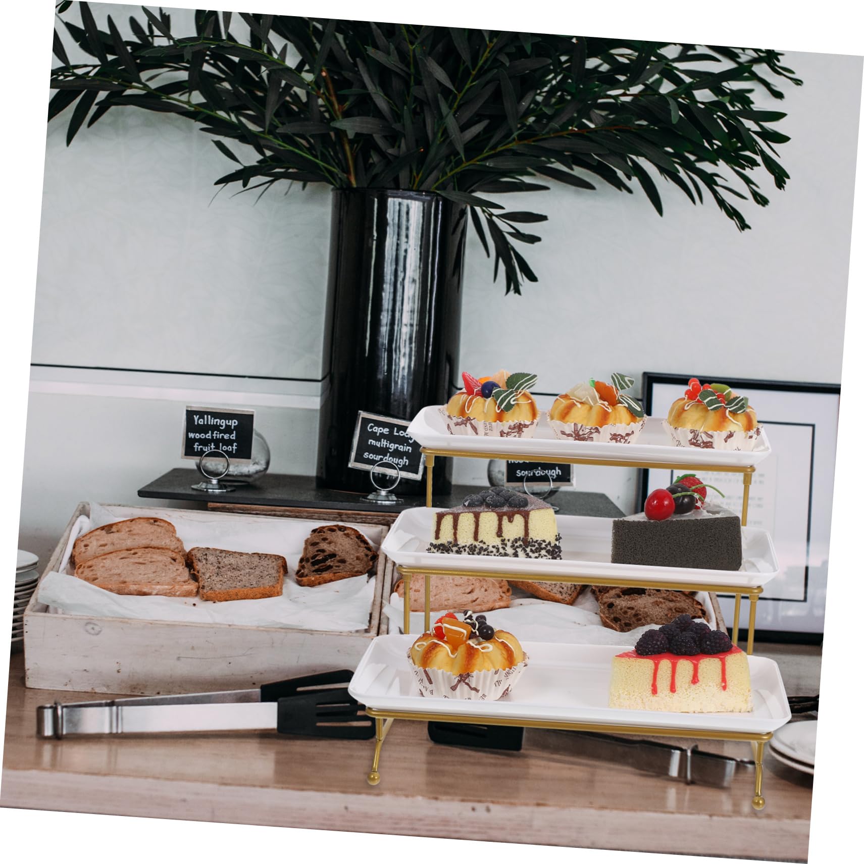 Alzata da Portata per Cibo Vassoi da Portata per Buffet e Feste Supporto per Torta in Plastica Bianca Esposizione di Cibo per Tavolo da Dessert Vassoio Espositivo per Dessert