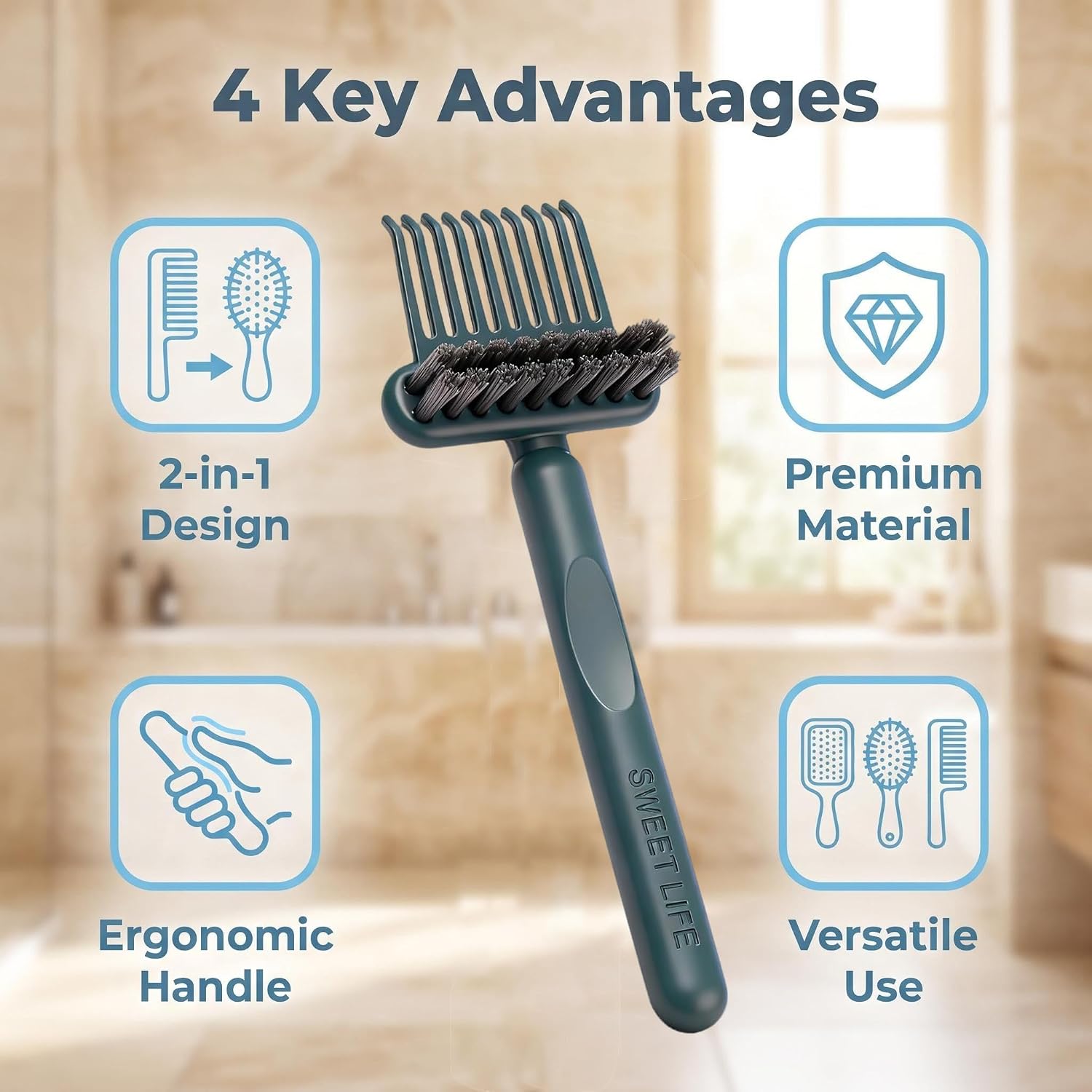 2026 New 2-in-1 Hair Brush Cleaner & Remover Tool Ship Shape Comb and Brush Cleaner for Removing Hair and Dust, Portable Comb Cleaner for Home Salon (6 pcs)