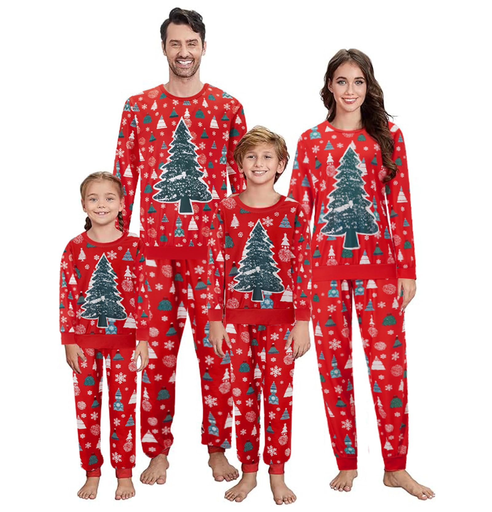 Wobame Christmas Pajamas for Family, Xmas Pajamas Family Christmas Pjs Matching Sets Holiday Nightwear Jammies