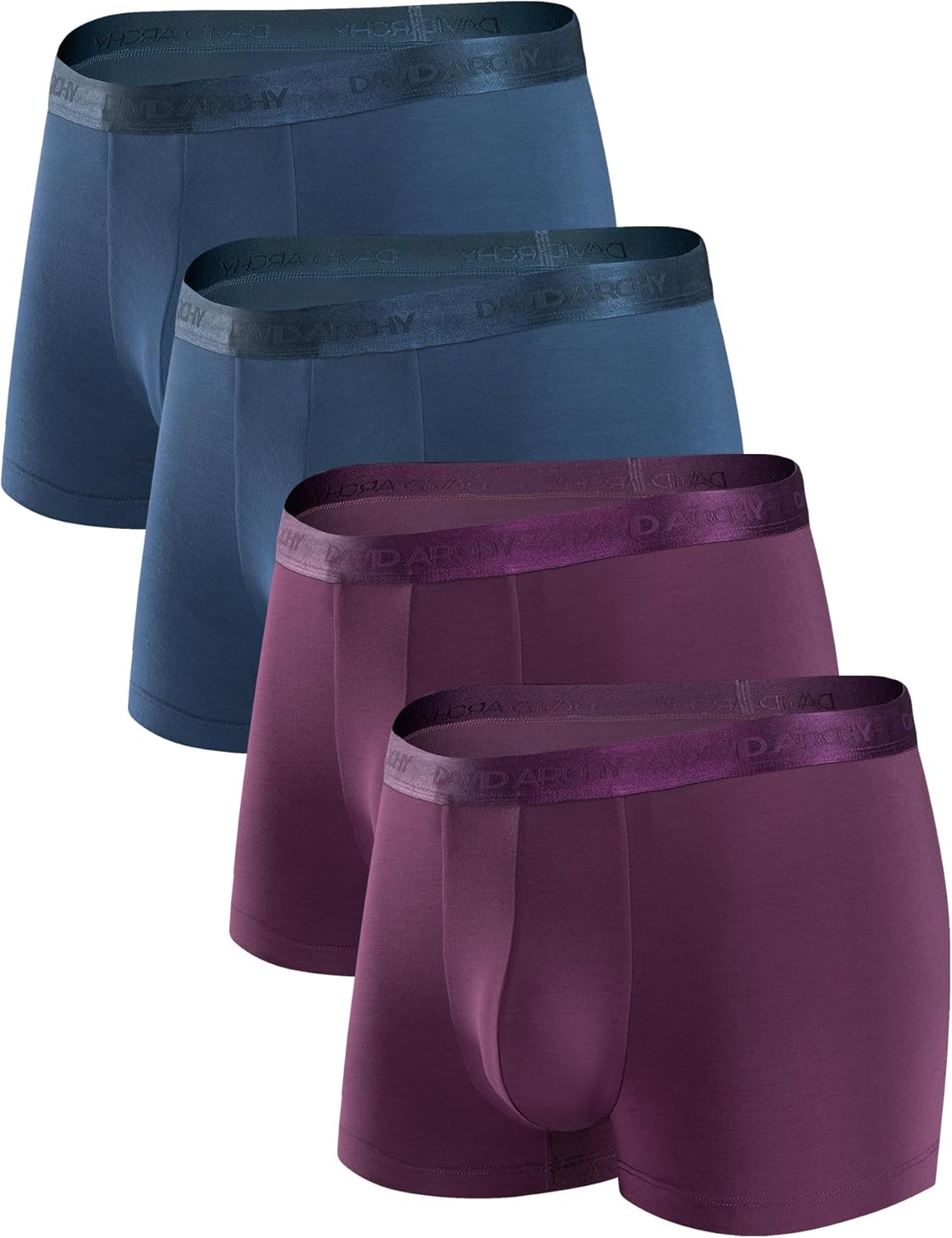 DAVID ARCHY Heren Boxers Shorts Ondergoed Zachte Micro Modal Trunks met Ergonomische Pouch Fly, Kleur: wit, L