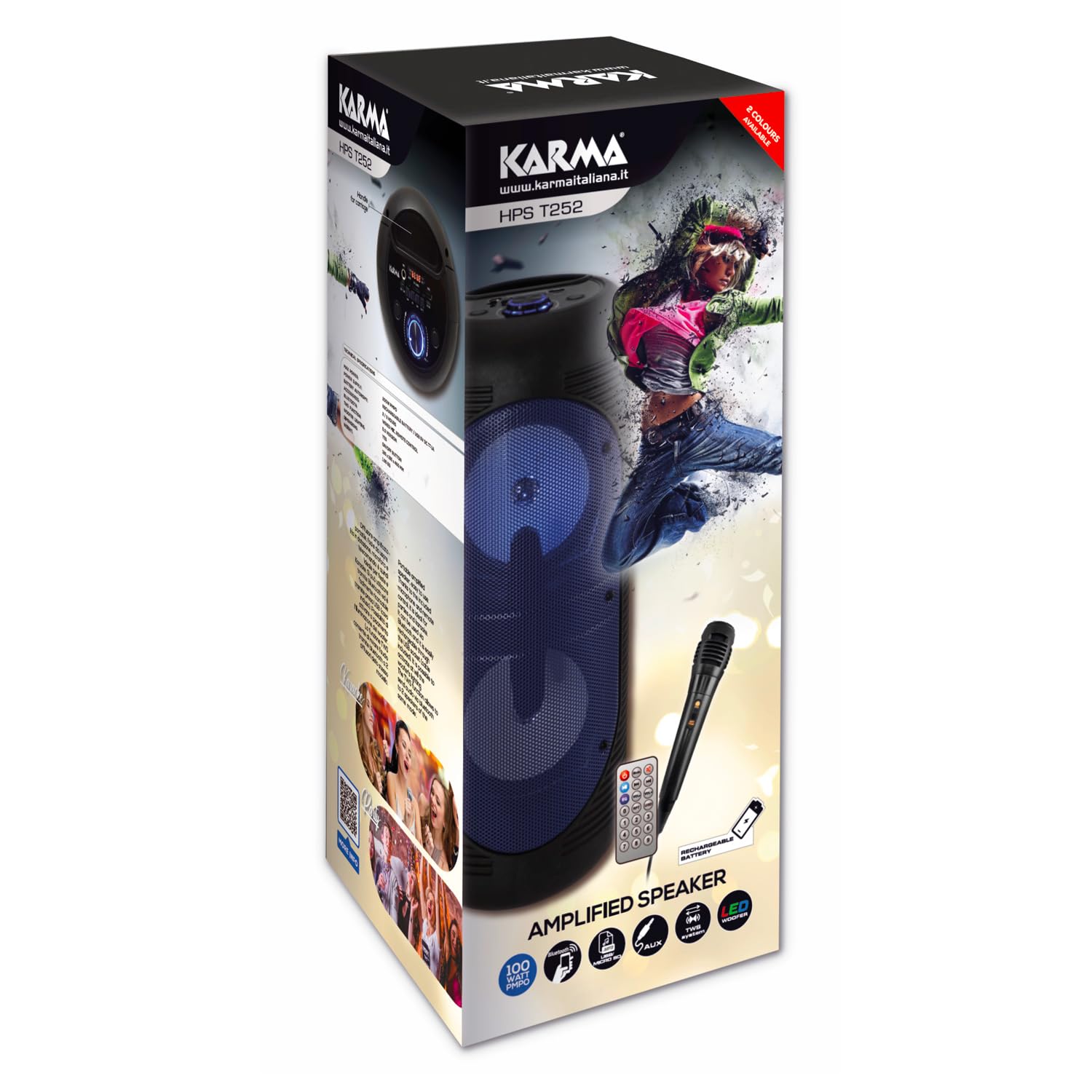 Karma Cassa Audio AMPLIFICATO HPS T252R 200W Rosso