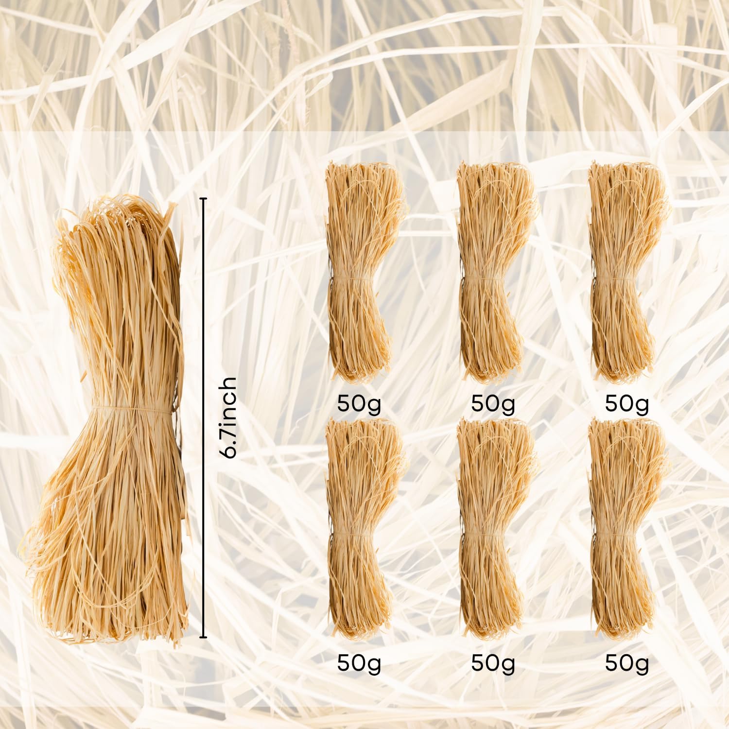 Natural Raffia Ribbon, Raffia Grass for Gift Wrapping, Florist Bouquets, Christmas Easter Halloween Wedding Decor, Straw Weaving and DIY Craft Supplies (3)