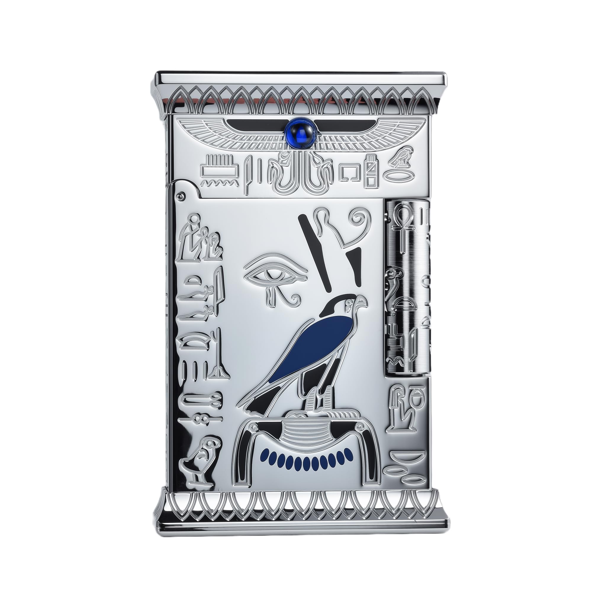 Swiss Retro Crisp Sound Thin Brass Kerosene Lighter Refillable Fluid Lighters Classic Luxury Electroplated Chrome Color Inlay Gift