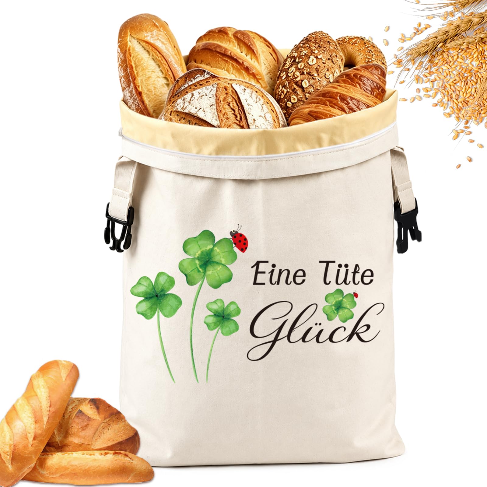 YSUVIN Glücksbringer Bienenwachs Brotbeutel Eine Tüte Glück GlücksGeschenk | Vierblättriges Viel Glück Geschenke, Mutmacher Dankeschön Geschenke Geburtstag Neujahrsgeschenk für Kollegen Freunde Familie
