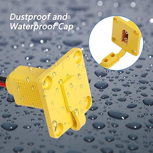 Miniatura 2 de CERRXIAN Cable desnudo macho XT90 de 3.2 pies 10 AWG con panel de montaje, enchufe macho XT90 con panel Mout para abrir cable desnudo para RC Lipo