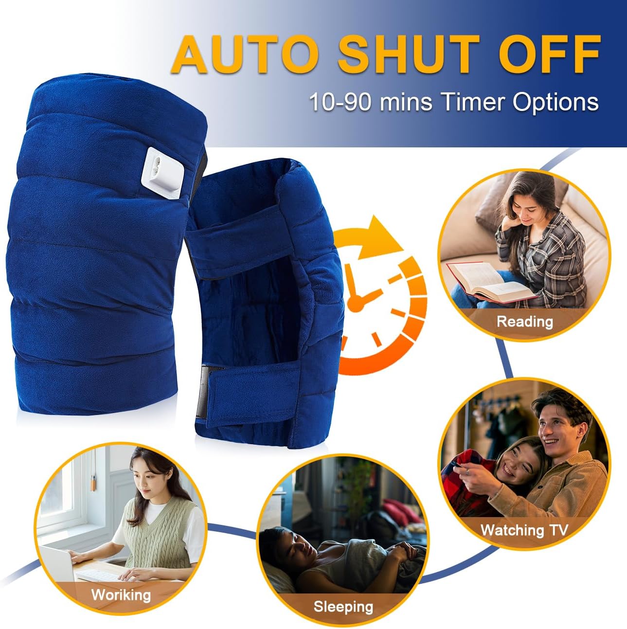 Heating Pad for Knee Pain Relief,Knee Heating Pad for Pain Relief,Adjustable Heat Therapy Warmers with Auto Shut-Off,Heated Knee Brace Wrap for Injury Arthritis Soreness Swelling