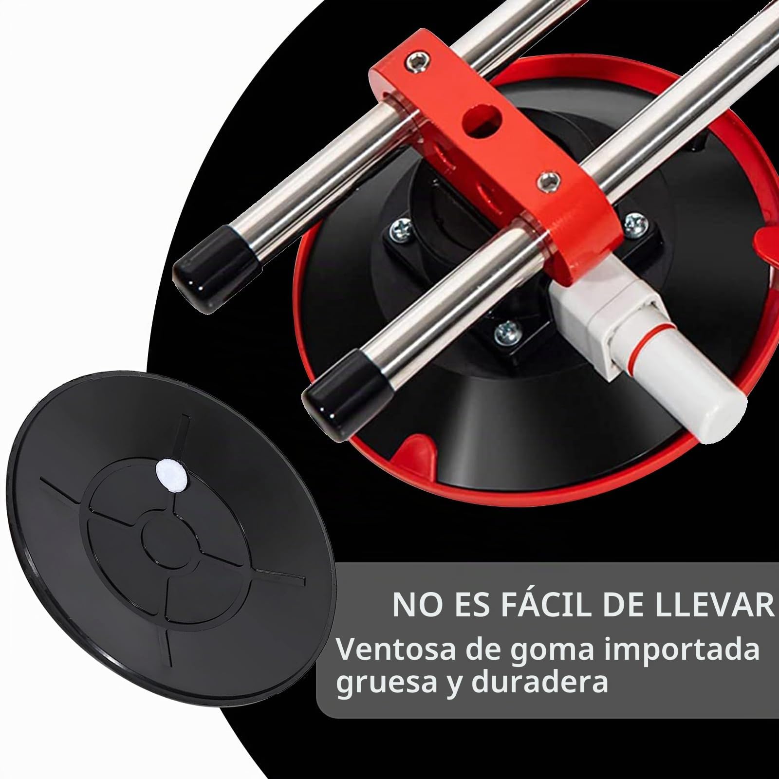 2PCS Ventosa, 6" Setter Uniones Piedra sin Juntas con Ventosa Vacío Doble para Nivelar Uniones Uniones Herramienta Instalación Ajustador Separación Azulejos para Losas Cuarzo Granito Piedra Mármol