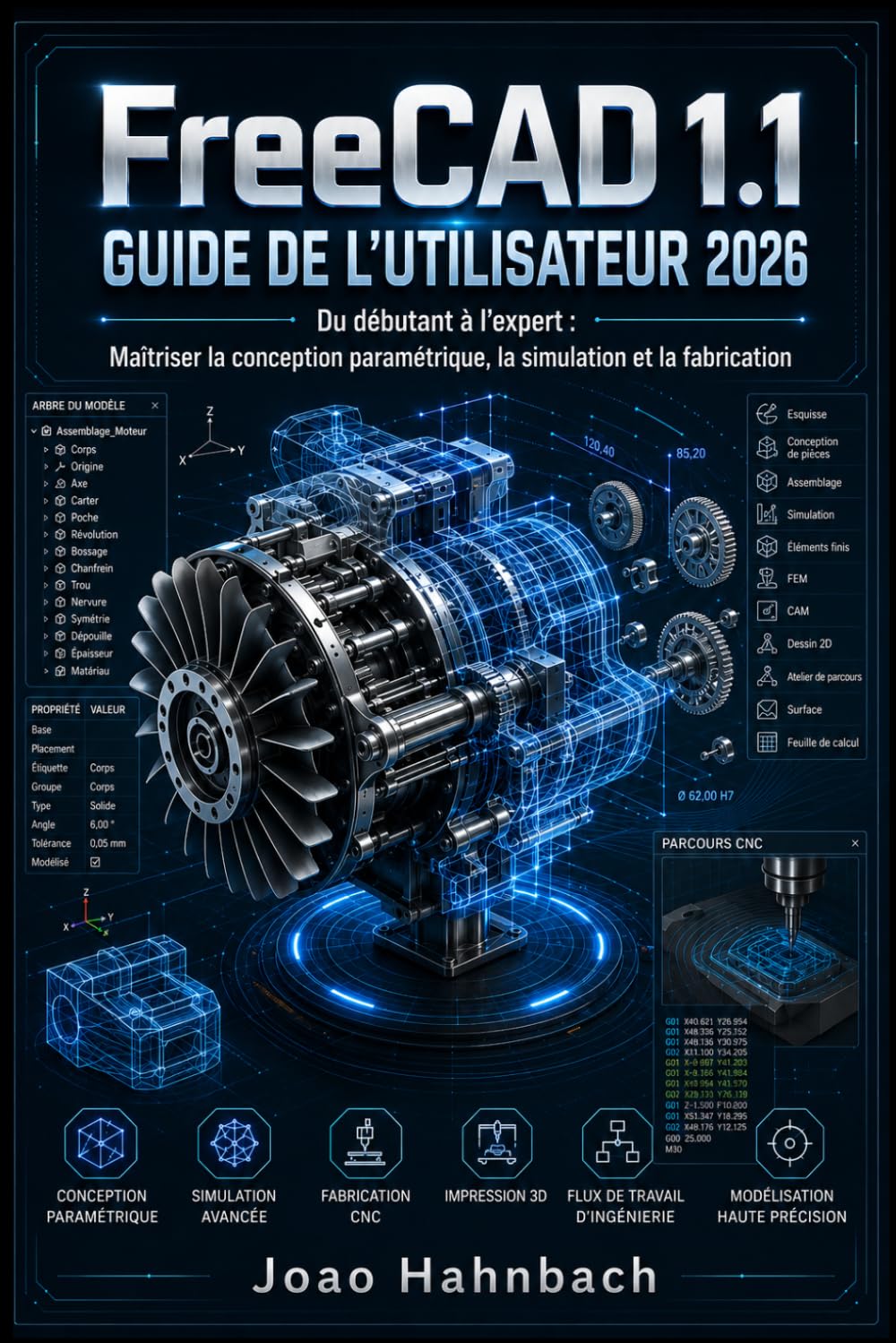 FreeCAD 1.1 Guide de l'utilisateur 2026: Du niveau débutant au niveau avancé : maîtriser la conception paramétrique, la simulation et la fabrication