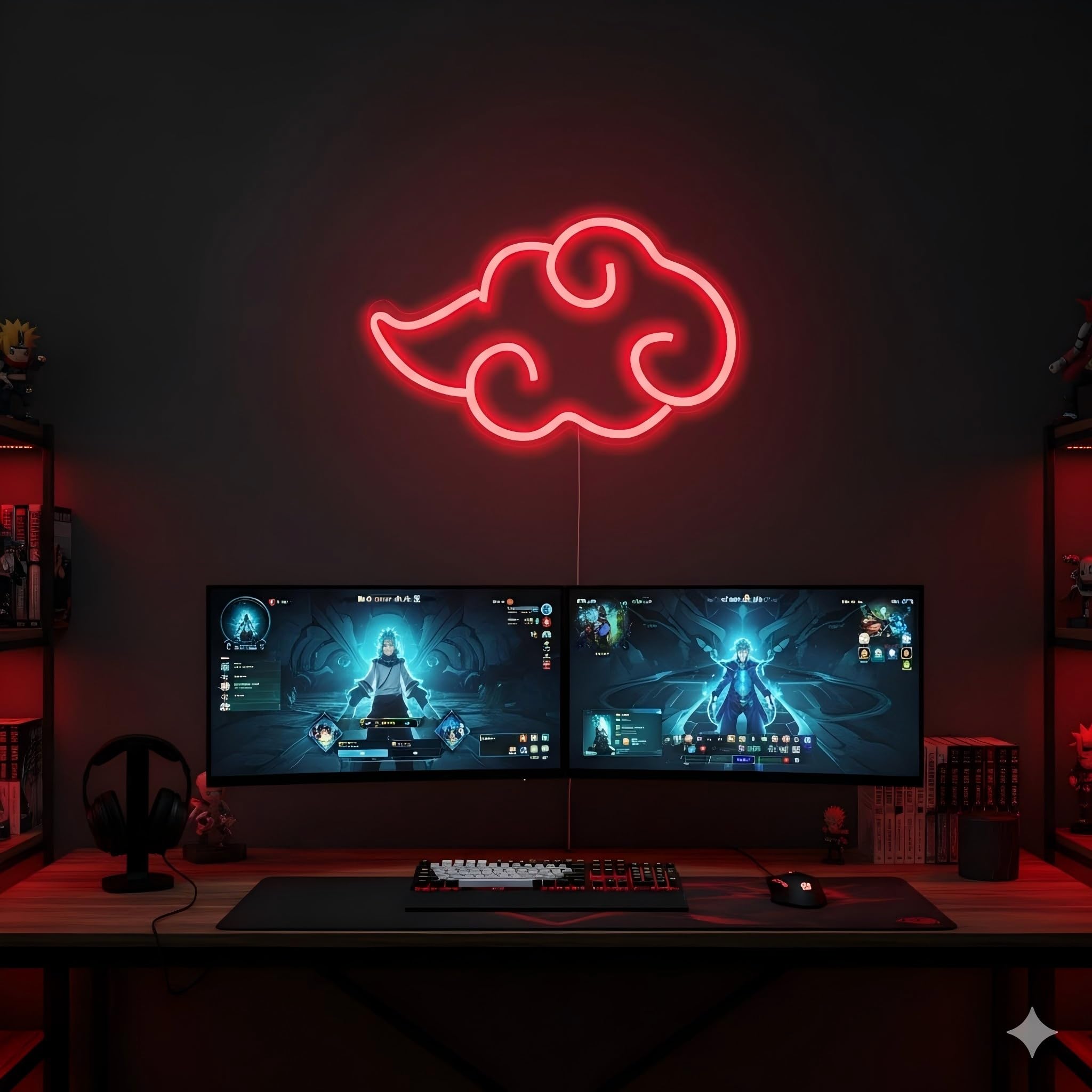 Letrero de neón de anime para decoración de pared, duradero y regulable, luces LED frías, alimentado por USB, letrero de neón Janpanese para dormitorio, sala de juegos, sala de estar, decoración de