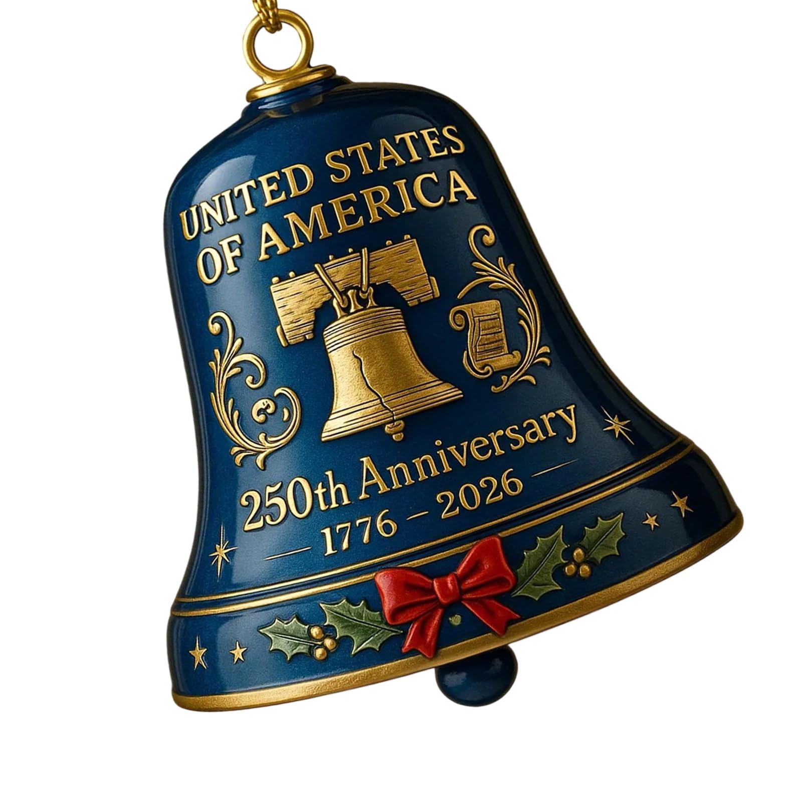 Nucelit Commemorative Hanging Decors for Christmas Tree Garden Decors Patriotic Unites States 250th Anniversary Bells Ornament Christmas Bells