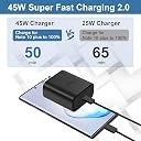 IBERLS 45W Type-C PD Fast Adapter 1M C to C Cable Compatible with Samsung Tablet A9+|A9|S11 Ultra|S11|S10 Fe+|S10 Fe|S25 Edge|S25|S24|S23(Ultra), Z fold/flip 7/6/5| 45Watt USB C Superfast Charger gallery image