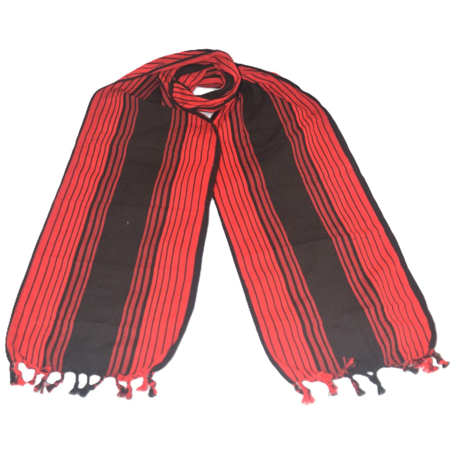 assam gamosa Brand : Nort East Traditional Naga Style Simple Muffler/Scarf with Red & Black Mix Colour. Size:(168x24) cm-picture-19