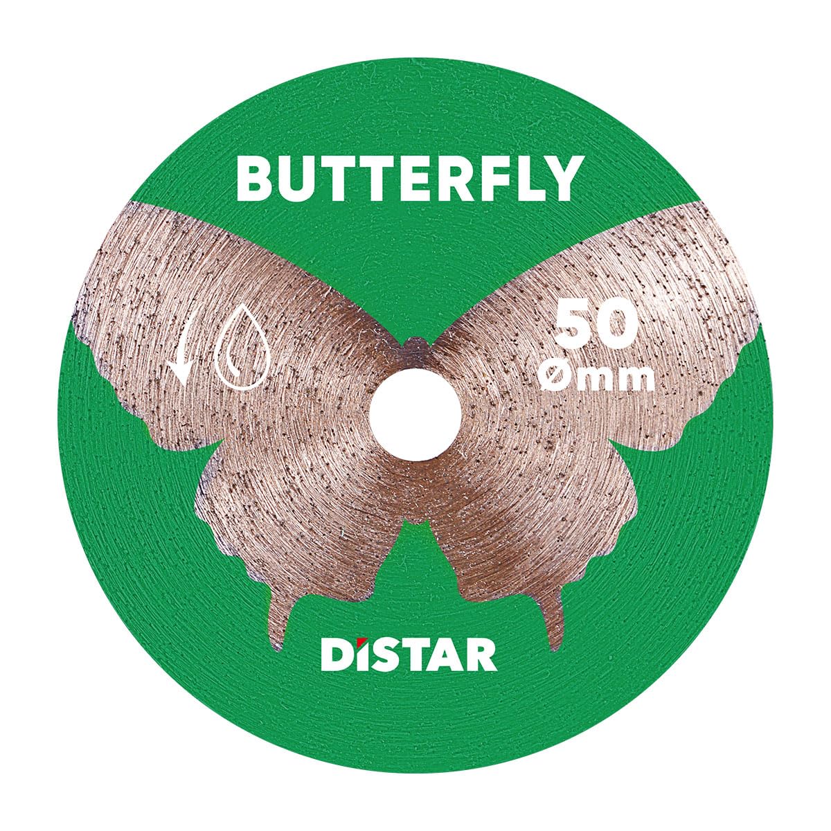 DiSTAR Butterfly Disco Diamantato, 50 mm, Corona da 0,6 mm, Con Stelo