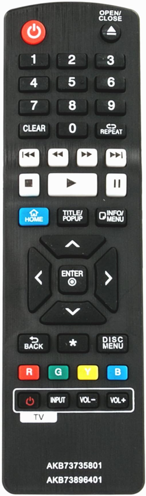 AKB73735801 AKB73896401 Replaced Remote fit for LG Blu-ray Disc Player BP330 BP530 BP540 BPM54 BP735 BP735B BP135 BP300 BP335W BP340 BP155 BP335W BP350 BPM35 BP550 UP970