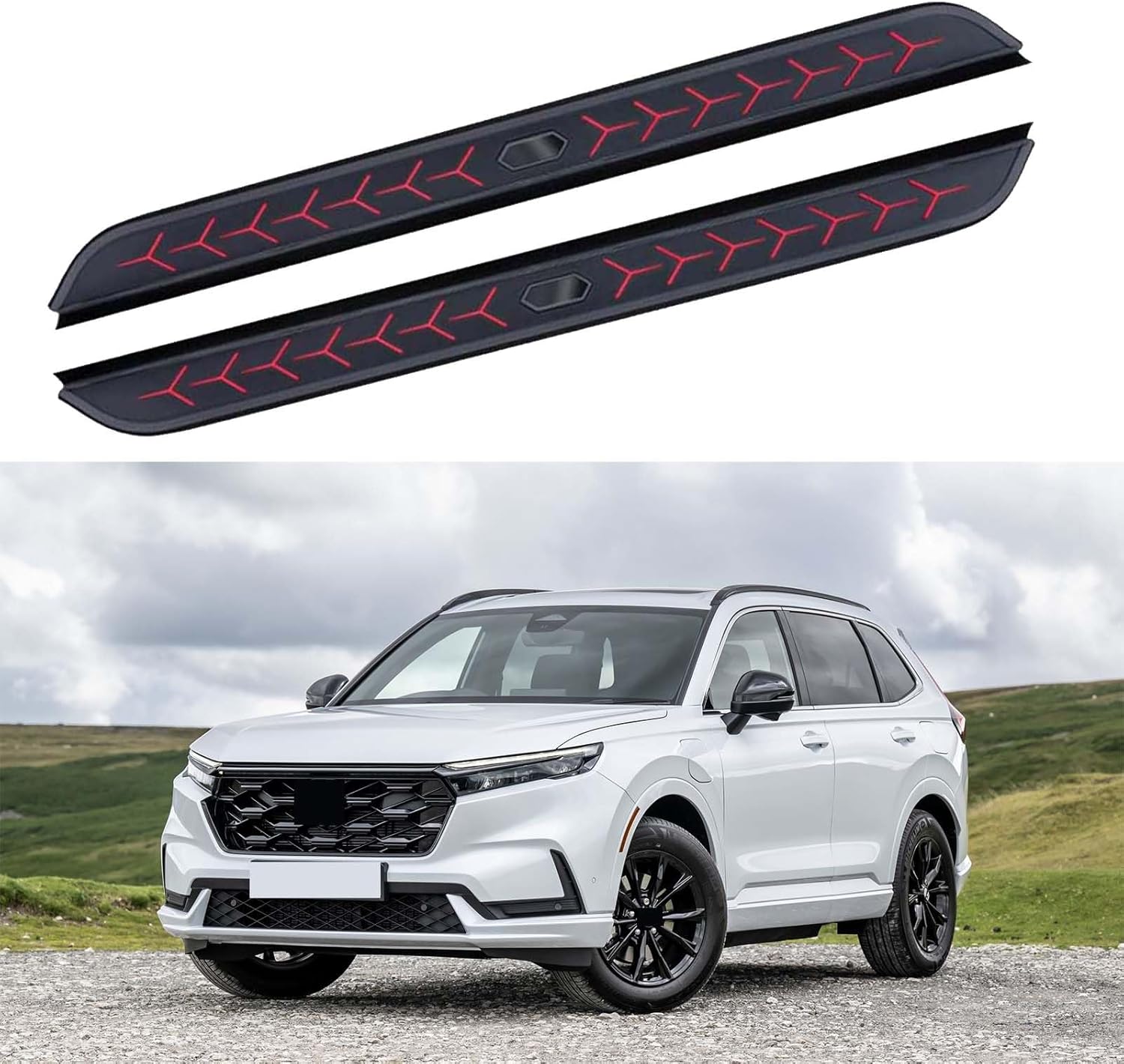 Fit for Honda CRV CR-V 2023 2024 2025 2026 2Pcs Aluminum Running Boards Fixed Nerf Bars Side Steps with Brackets (13)
