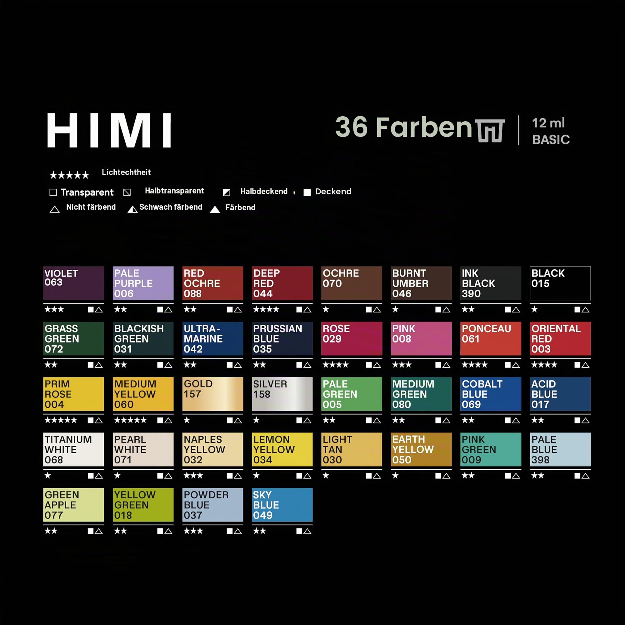 HIMI Deluxe 36 Farben Twin Cup Jelly Acrylfarben Set – Komplettes Kunstset mit Block, Sprühflasche, Palette, Pinseln, Malmesser und klappbarem Rahmen für Anfänger, Studenten und Künstler