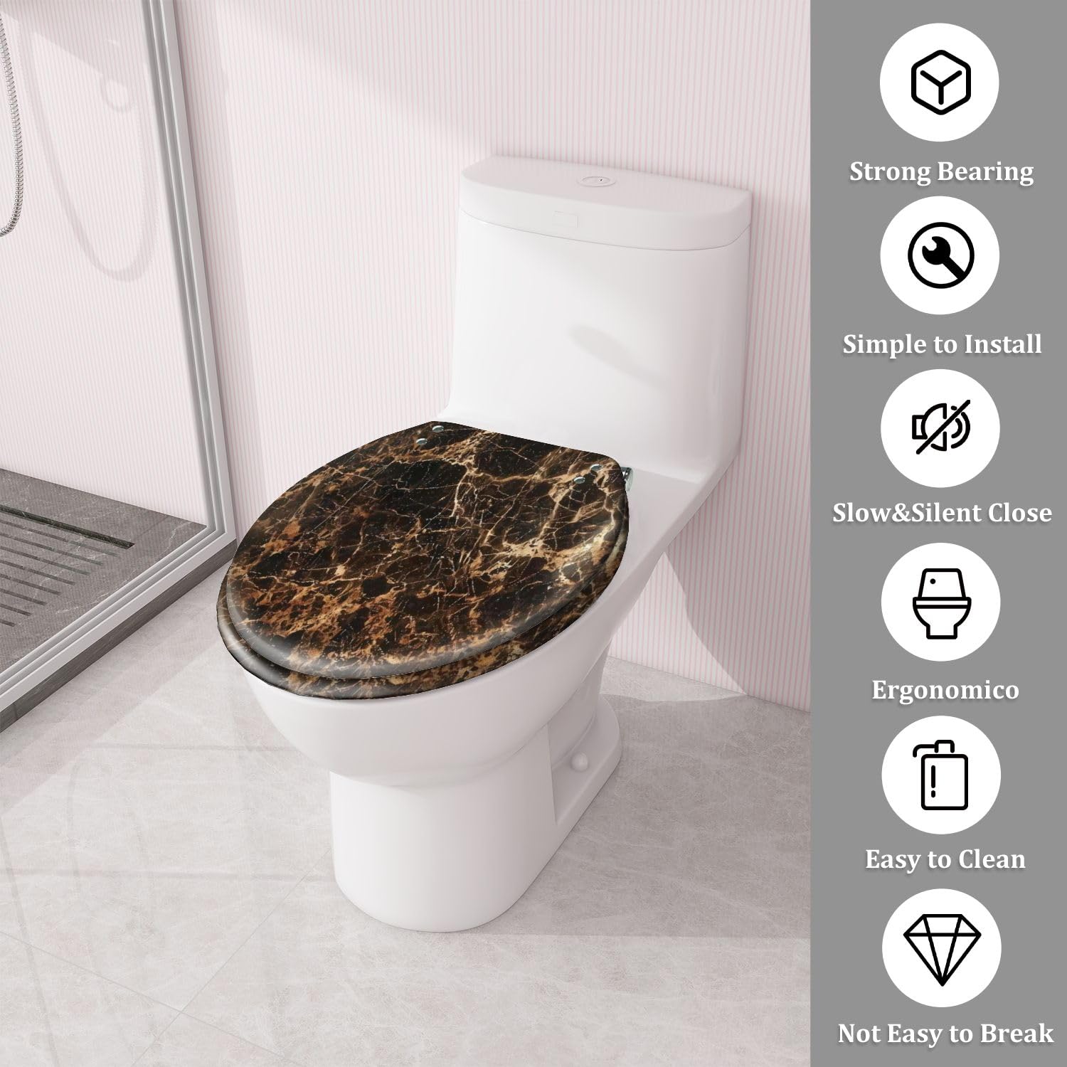 Sedile WC: rotondo in resina per bagno