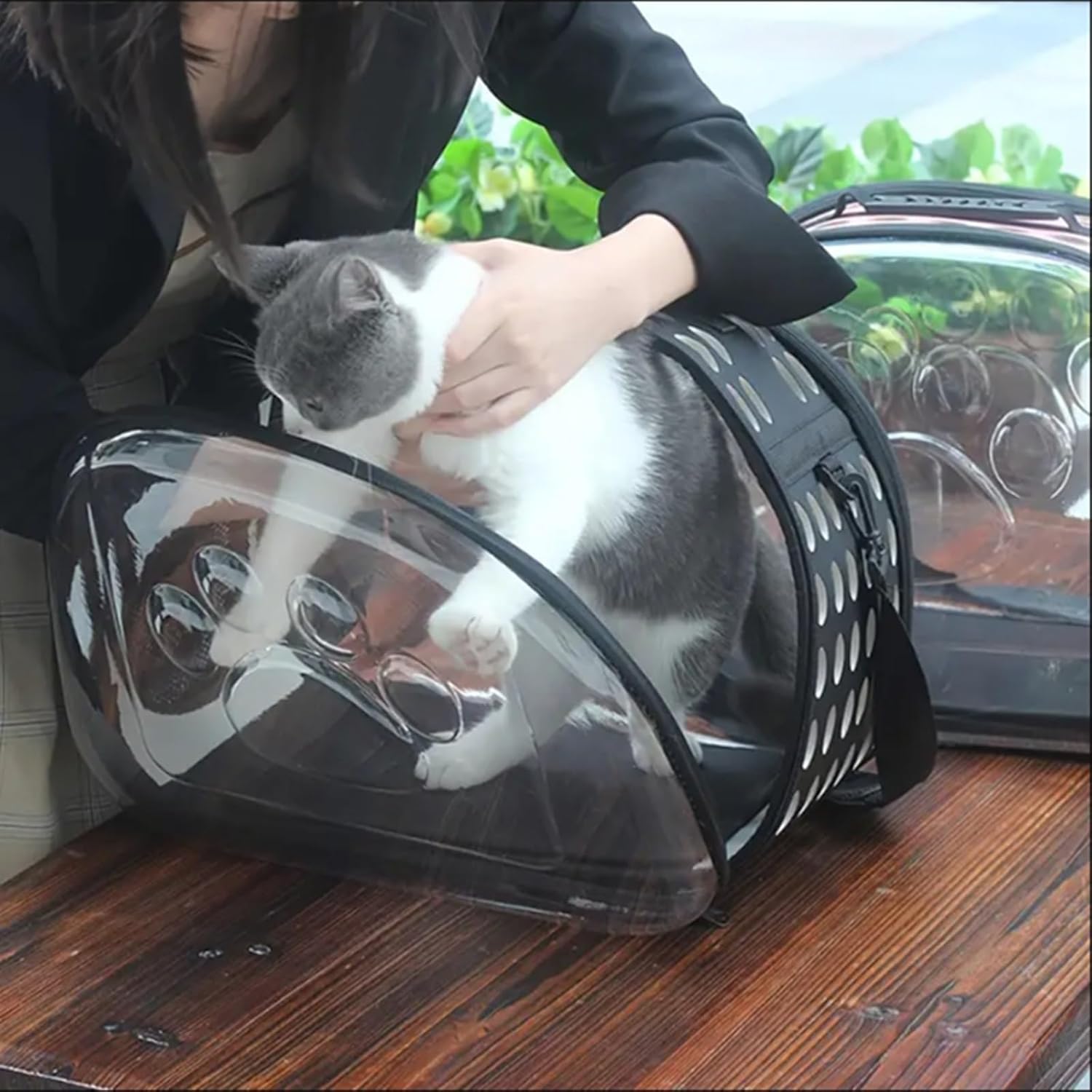 Dog Carrier Bag Travel Ready Escape Proof Ventilated Mesh Foldable for Small Dogs Large Cats for Travel Hospital Car(Pink,Large)