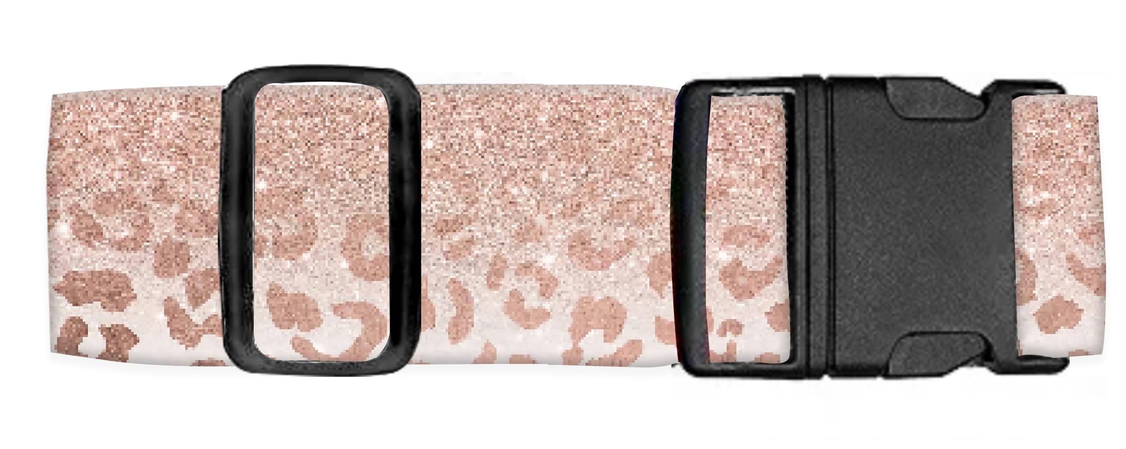 Luggitime Luggage Straps for Suitcases Travel Belt Accessories, Cute Suitcase Strap, Adjustable Luggage Belt Strap, Heavy Duty with Quick-Release Buckle Luggage Strap Glitter Leopard