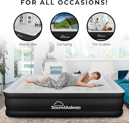Miniatura 27 de SoundAsleep - Colchón de aire Dream Series con tecnología ComfortCoil y bomba interna de alta capacidad Azul,Negro -,Bandera de Estados Unidos