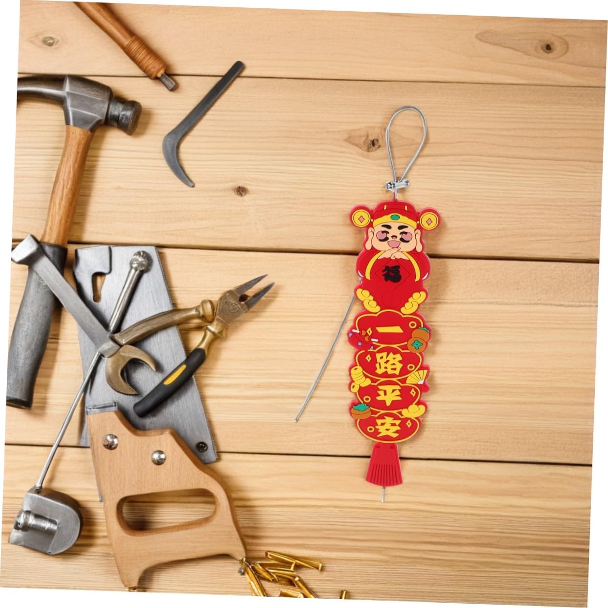 Ciieeo Car Static Grounding Strap with Fortune God Design for Static Elimination Sturdy Conductivity Easy Installation and Compatibility for Vehicles
