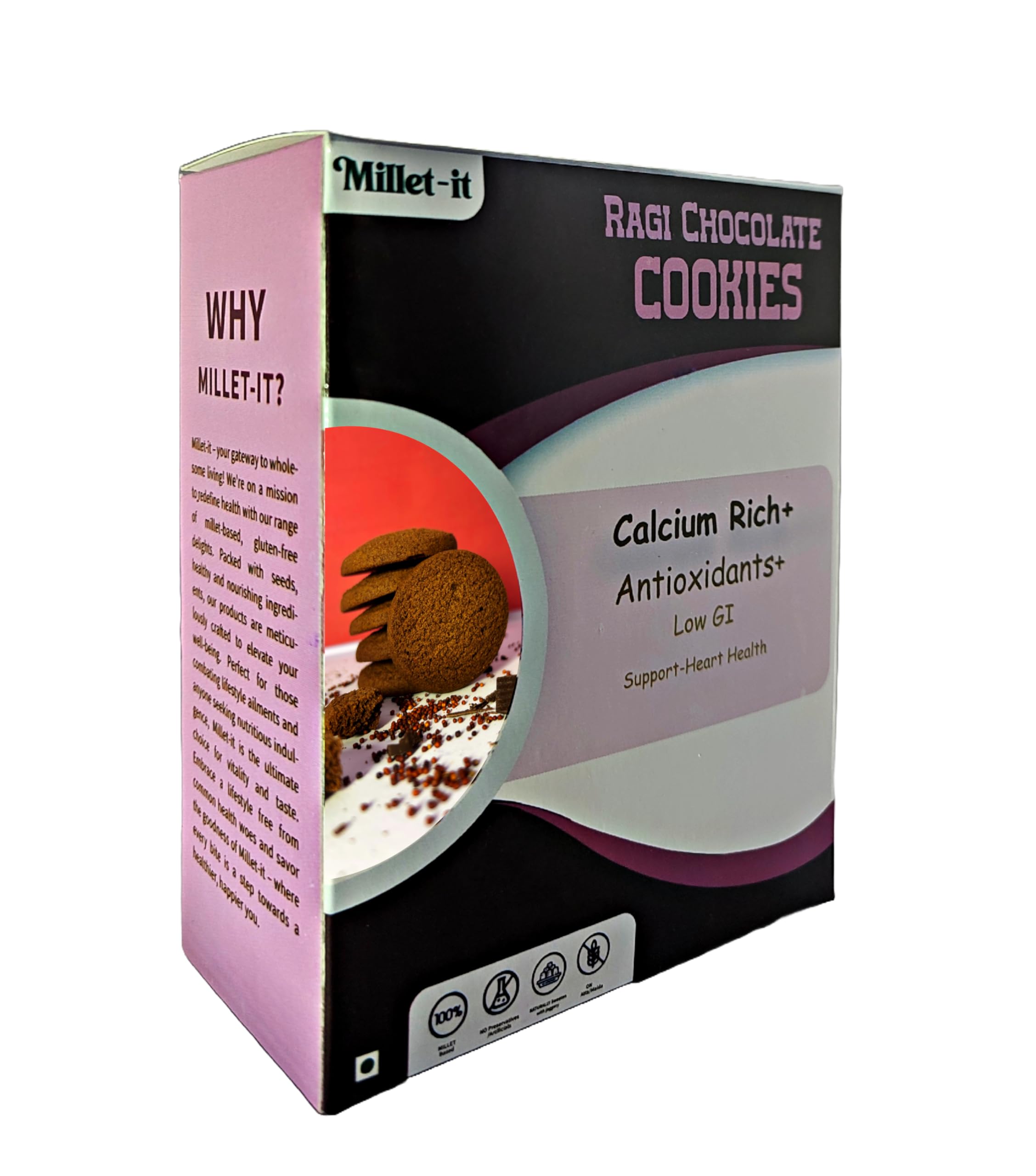 Millet-it Ragi Dark Chocolate Cookies|Gluten Free Cookies|Millet jaggery Cookies|Sugarfree|Calcium rich|Mineral rich|Kids & Adult 200gm (B0D2V4TJGP) Amazon Price History, Amazon Price Tracker