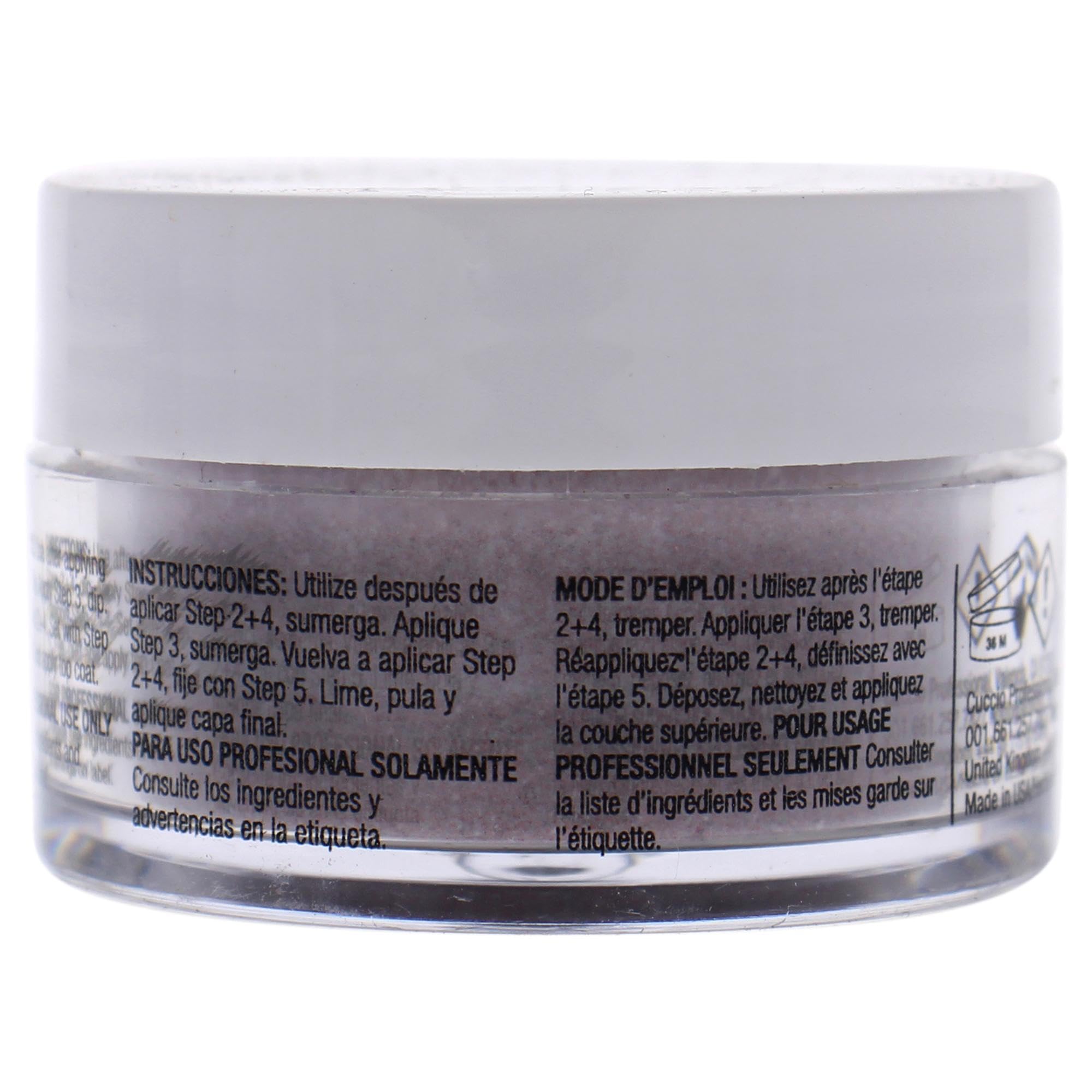 Cuccio Red - Pro Powder Polish Nail Colour Dip System - Ruby Glitter - For Women - Nail Powder - 0.5 Oz