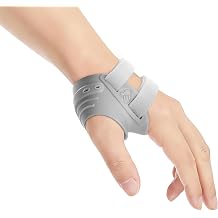 AKSO MEDICOS CMC Thumb Brace - Comfortable Thumb Splint for CMC Joint Pain, Arthritis, Osteoarthritis, Tendonitis, CMC Joint Thumb Arthritis Brace Women & Men Grey, Left Hand, Medium