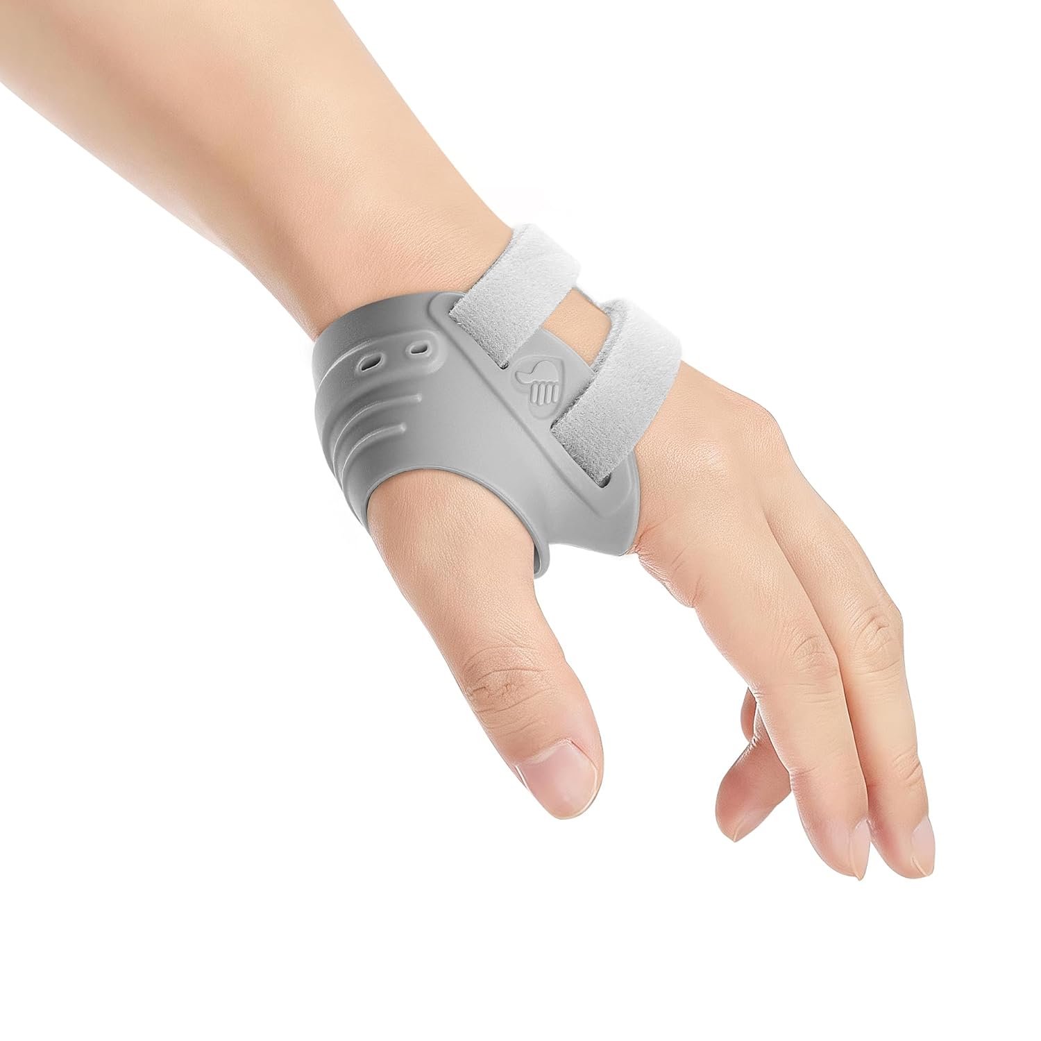 AKSO MEDICOS CMC Thumb Brace - Comfortable Thumb Splint for CMC Joint Pain, Arthritis, Osteoarthritis, Tendonitis, CMC Joint Thumb Arthritis Brace Women & Men (Grey, Left Hand, Medium)