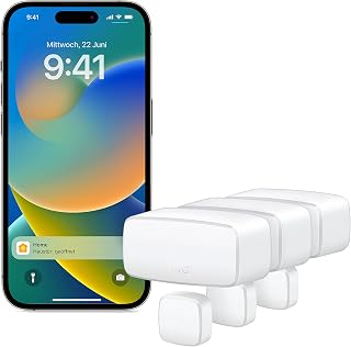 Eve Door & Window (Matter) 3er Set: Smarter Kontaktsensor für Tür & Fenster, Haussicherheit, aktiviert Geräte, Thread, für Alexa, Apple Home, Google Home, SmartThings, benötigt Thread Border Router