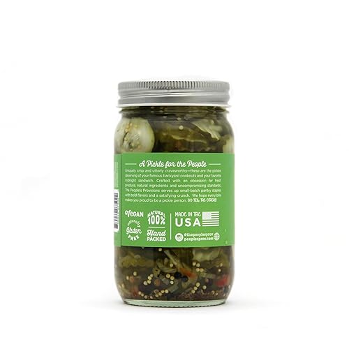 Miniatura 4 de The People's Provisions - Encurtidos de pan y mantequilla de 16 onzas - Chips crujientes de pepinillos dulces estilo pan y mantequilla (3 unidades)