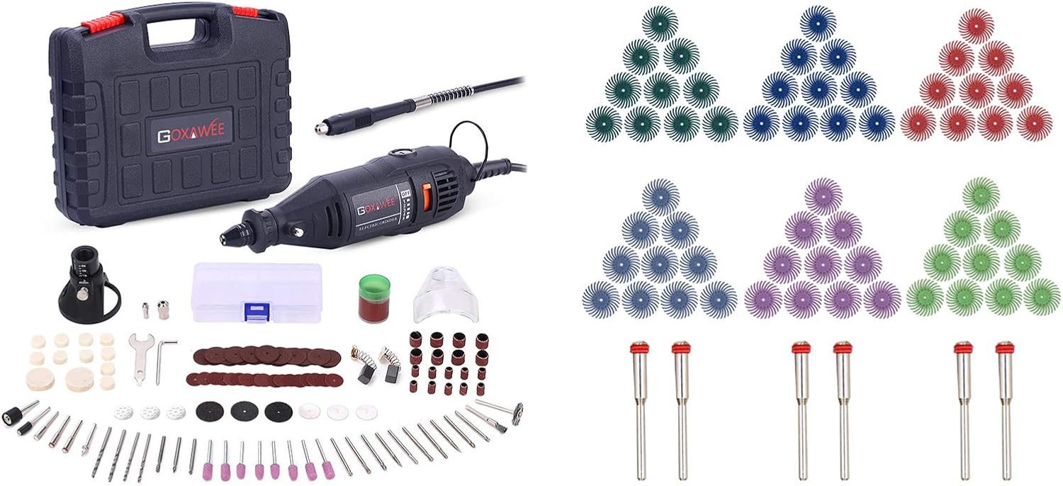 GOXAWEE Rotary Tool Kit with Radial Bristle Disc Bundle