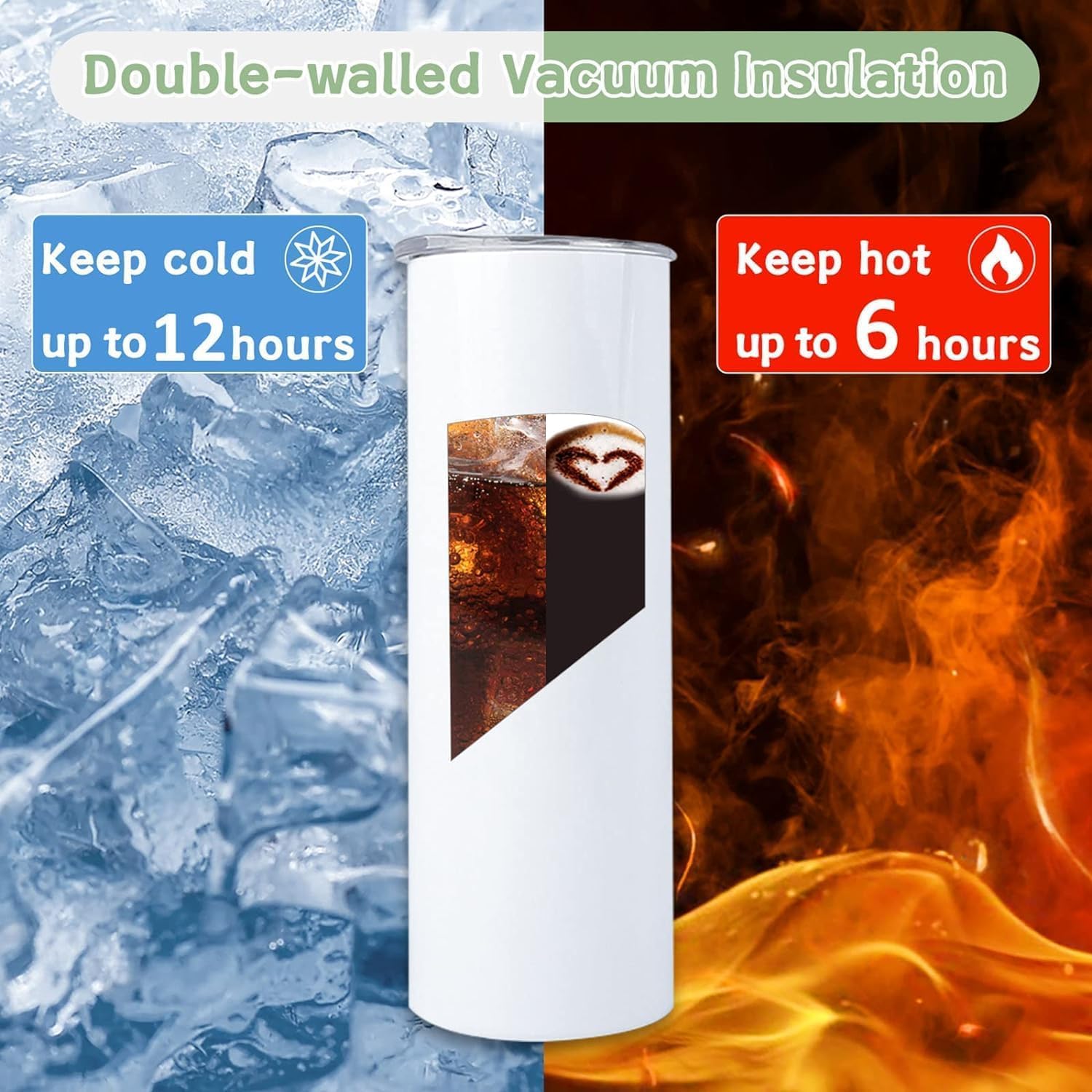 50 Pack 20oz Sublimation Tumbler Blanks (Skinny Straight) in Bulk