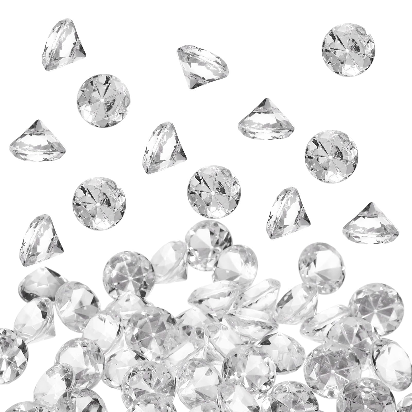 M METERXITY 50-Pack Fake Gems 25mm Acrylic Diamond Shaped Bulk Clear
