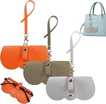 PU Leather Eyeglass Case – Slim Soft Glasses Pouch With Cleaning Cloth | Portable Glasses Bag