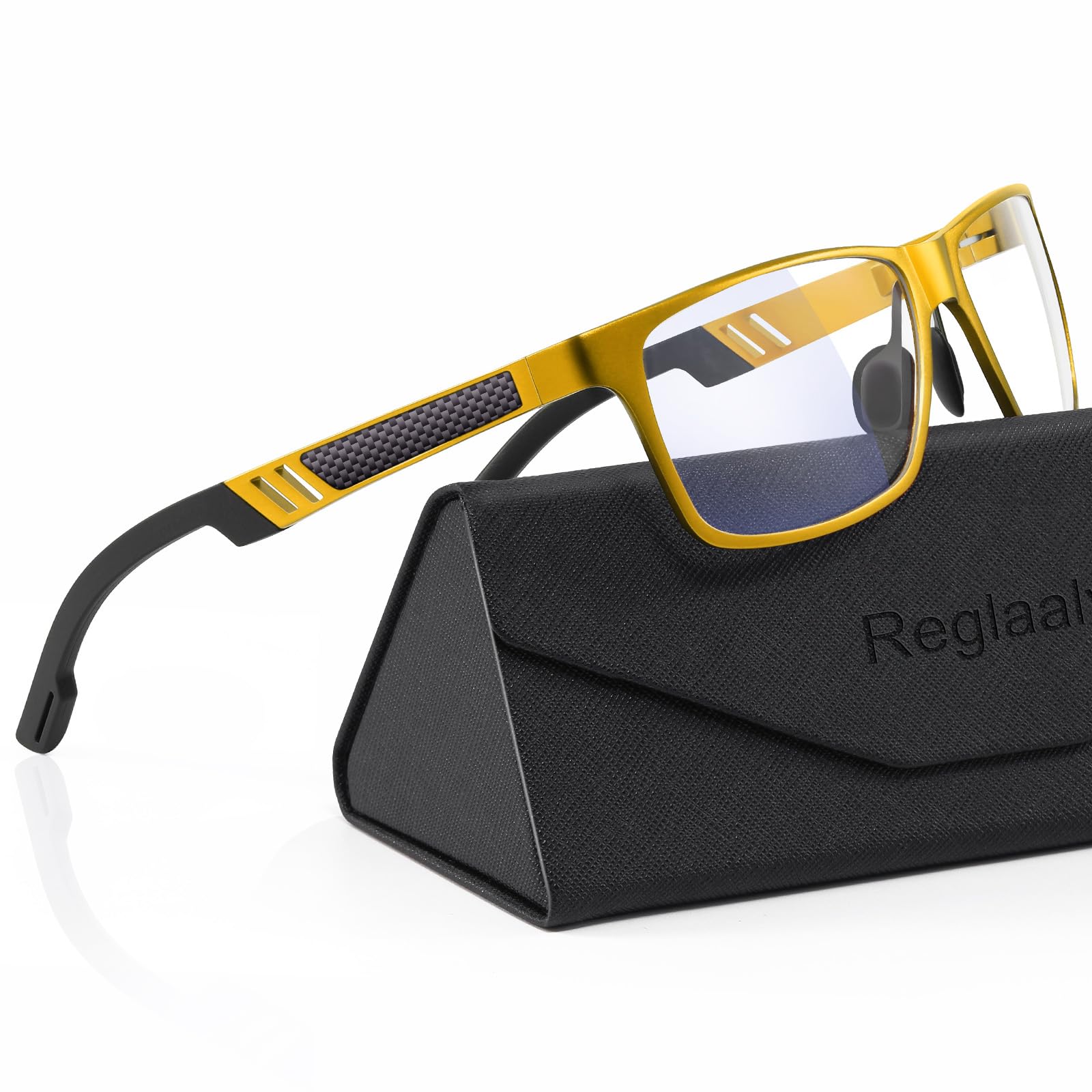Reglaaly Blue-Light-Blocking-Glasses Men/Women Gaming Glasses Computer Screen Eyeglasses Metal Frame