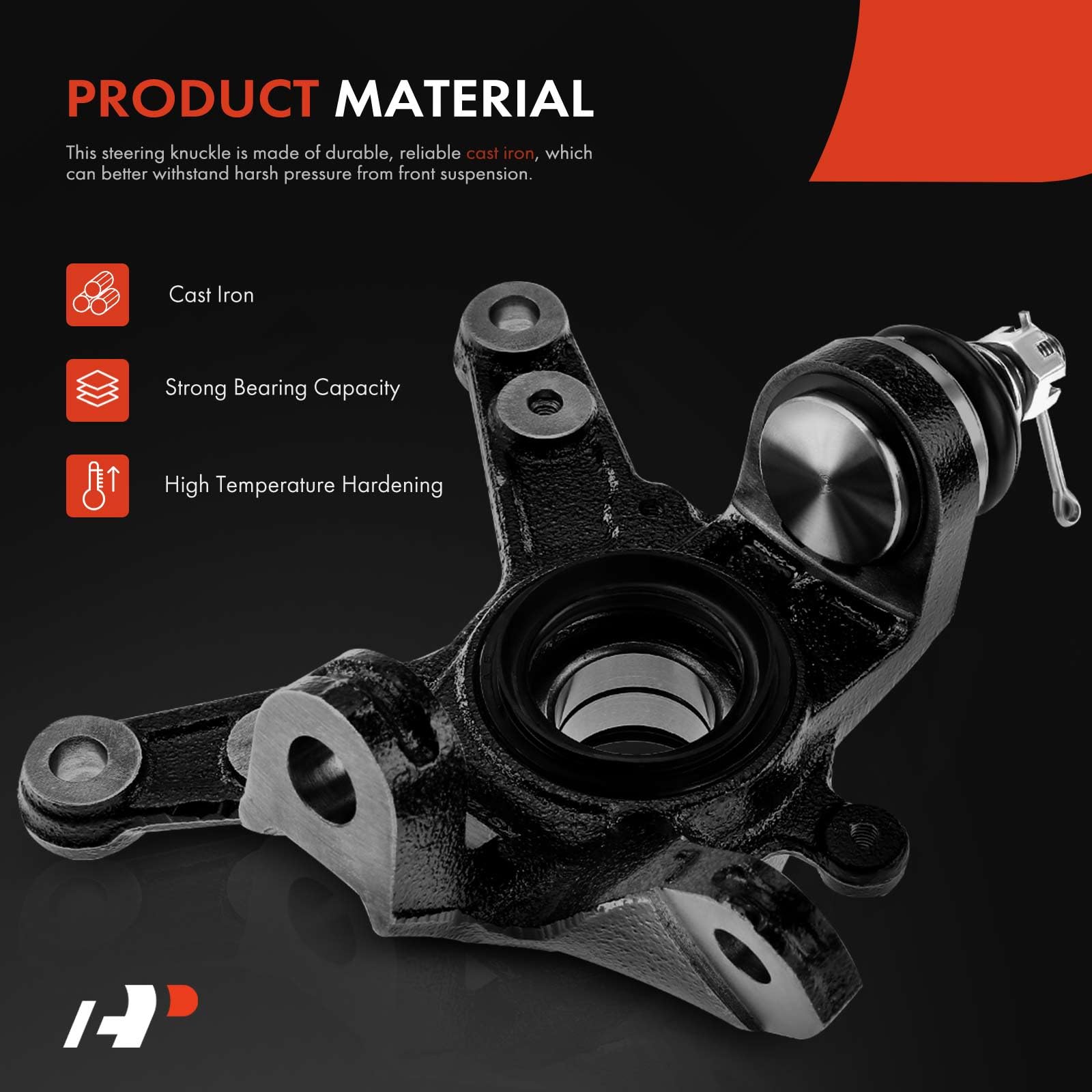 A-Premium Front Suspension Steering Knuckle Compatible with Honda TRX500 Series 2005-2014, TRX680FA 2006-2022, Left Driver Side, Replace # 51250HP0B00