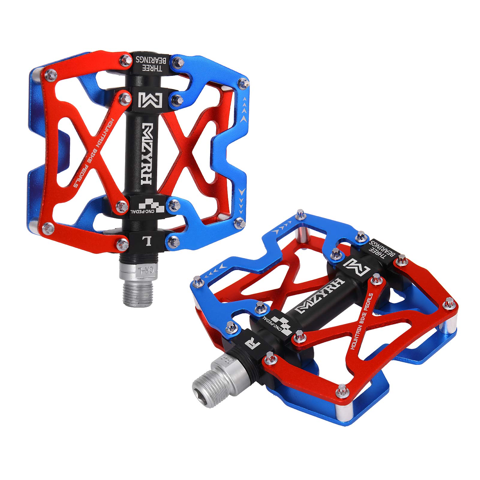 MZYRH Pedali per mountain bike, ultra resistenti, colorati, lavorati a CNC, 9/16", sigillati con 3 cuscinetti