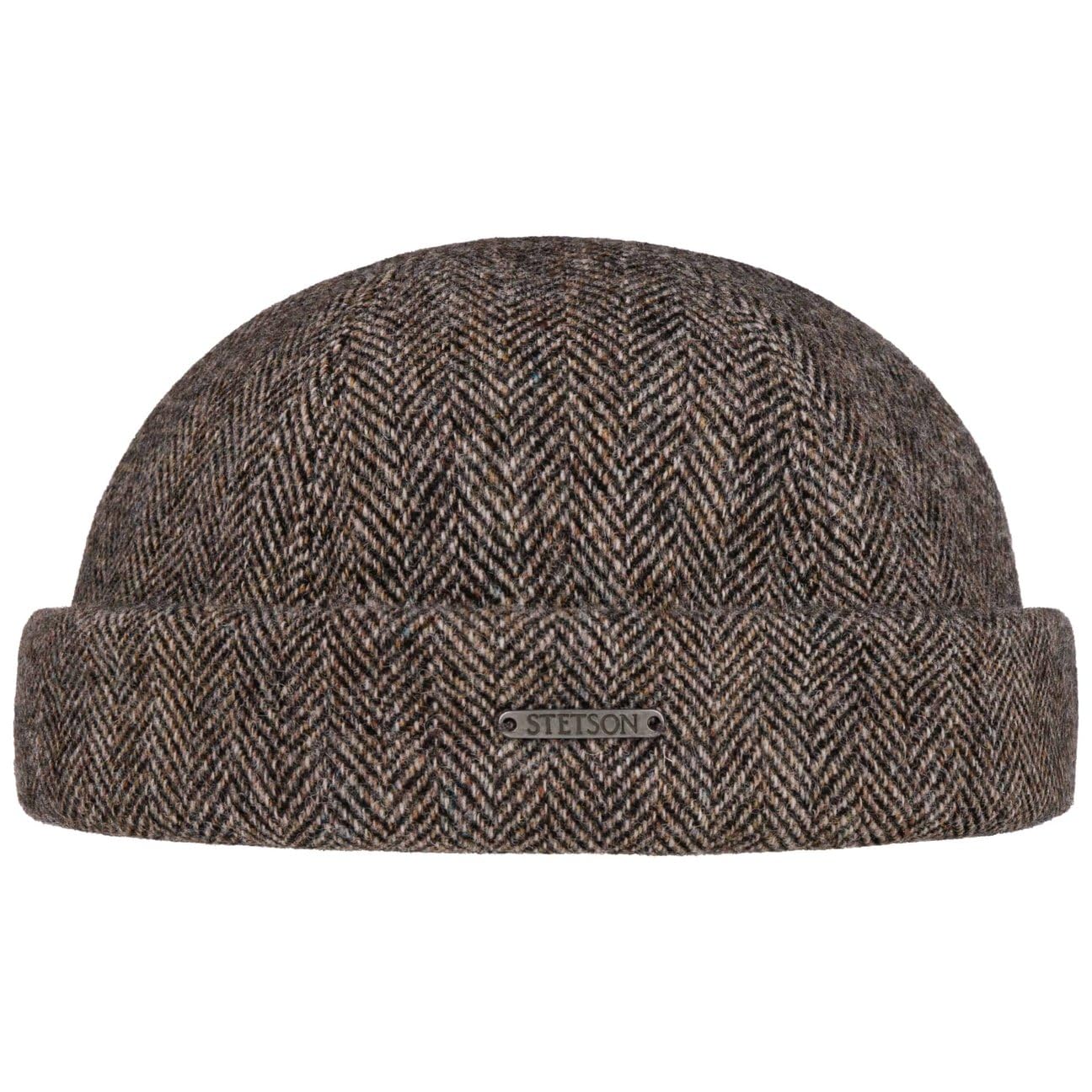 Stetson Lavoy Herringbone Dockercap Melange Wool Adjustable Made in EU Men Autumn Winter Dark Beige L (58-59 cm)