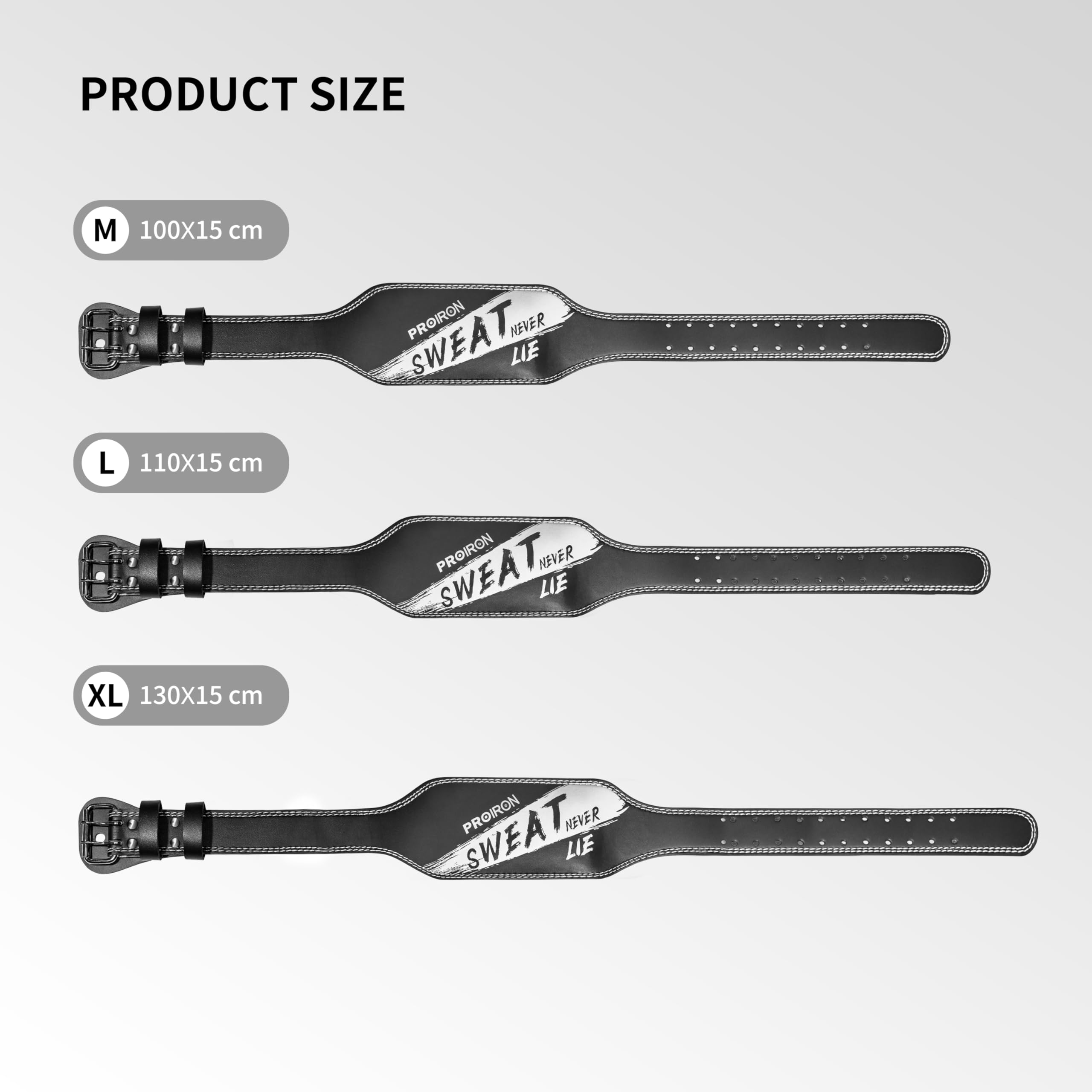 PROIRON Cintura Sollevamento Pesi, Pelle Bovina Cinta palestra bodybuilding, Supporto Lombare Imbottito da 6", Cintura Powerlifting Uomo, Cintura squat