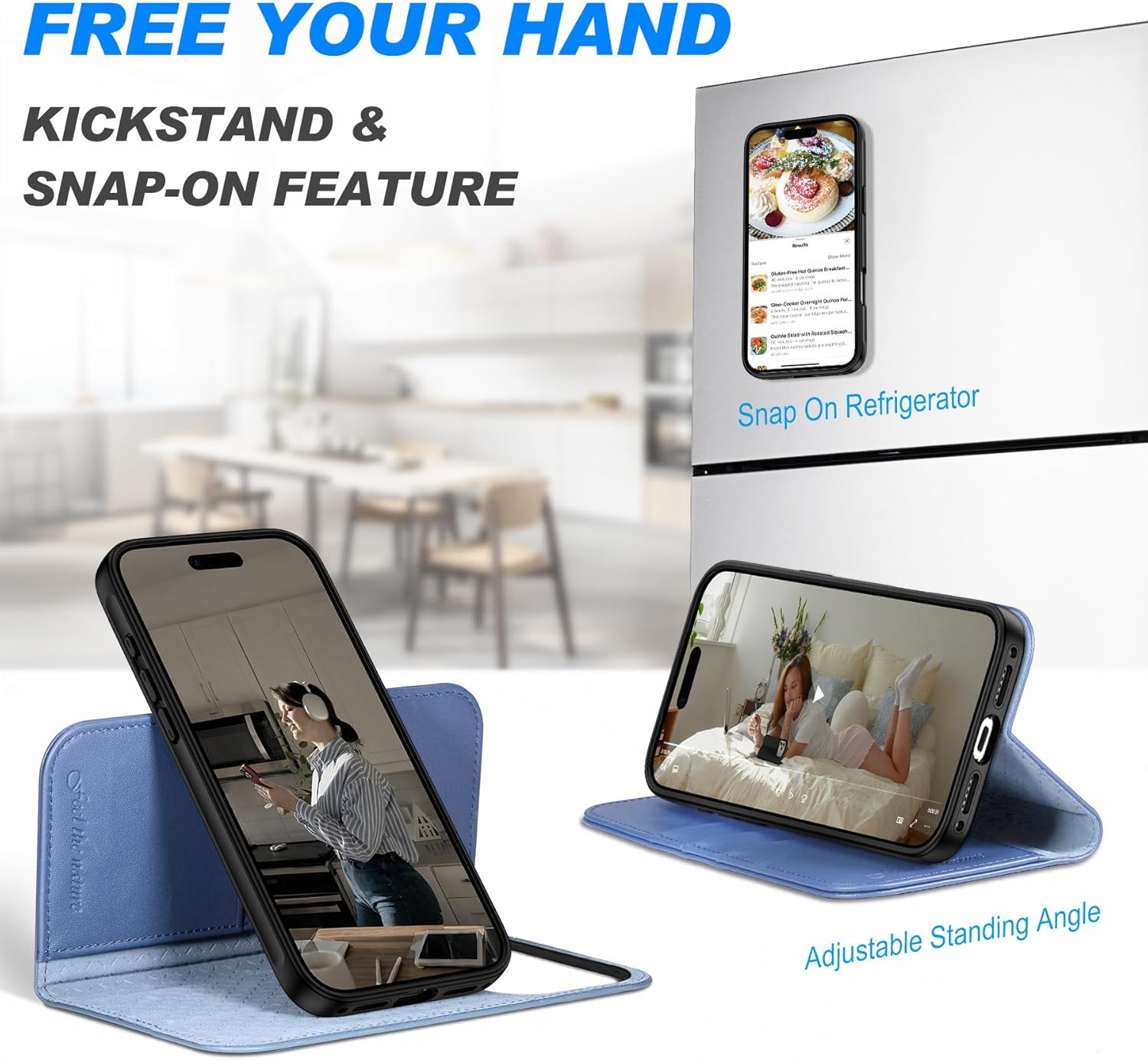 SHIELDON 2 in 1 Wallet Case for iPhone 17 Pro Max 6.9" | Detachable, Genuine Leather, Wireless Charging, Flip Kickstand, RFID Blocking Credit Card Slot, Magnetic Protective Cover - Wisteria Purple - Image 5