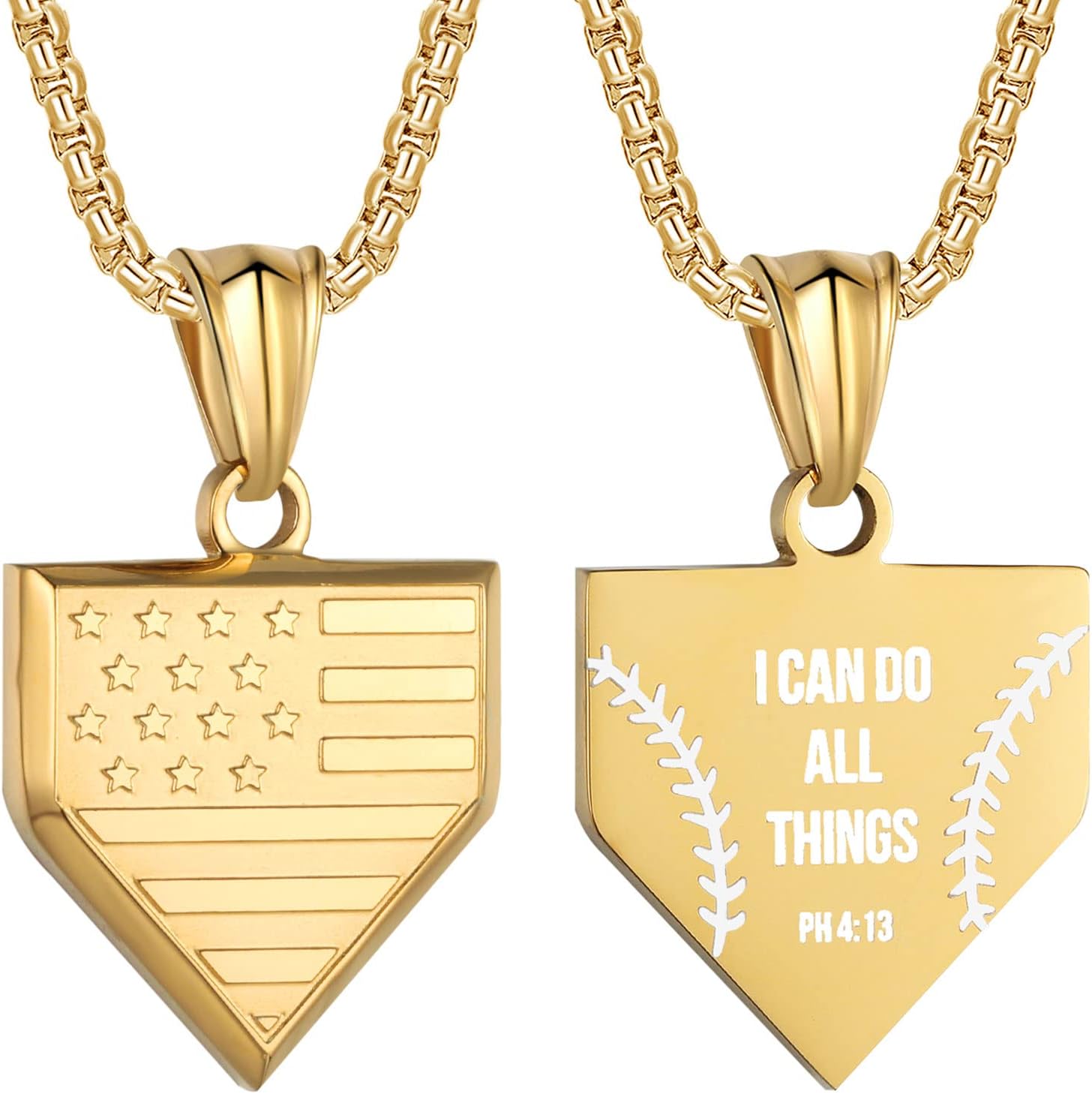 Baseball Home Plate Necklace for Men USA Flag Shield Malaysia Ubuy