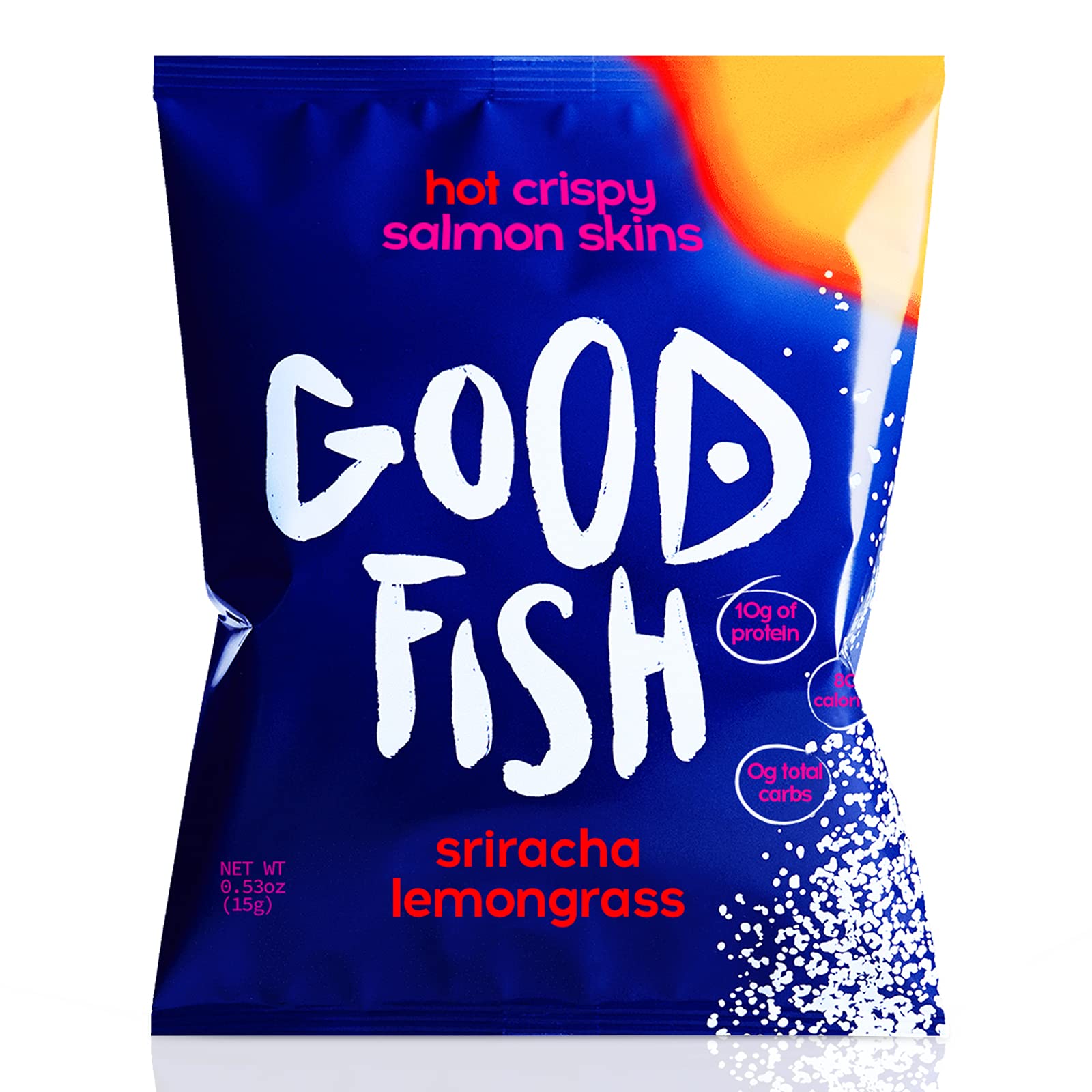 Buy Cri Salmon Skin Chips by GOODFISH Sriracha Lemongrass, 8Pack