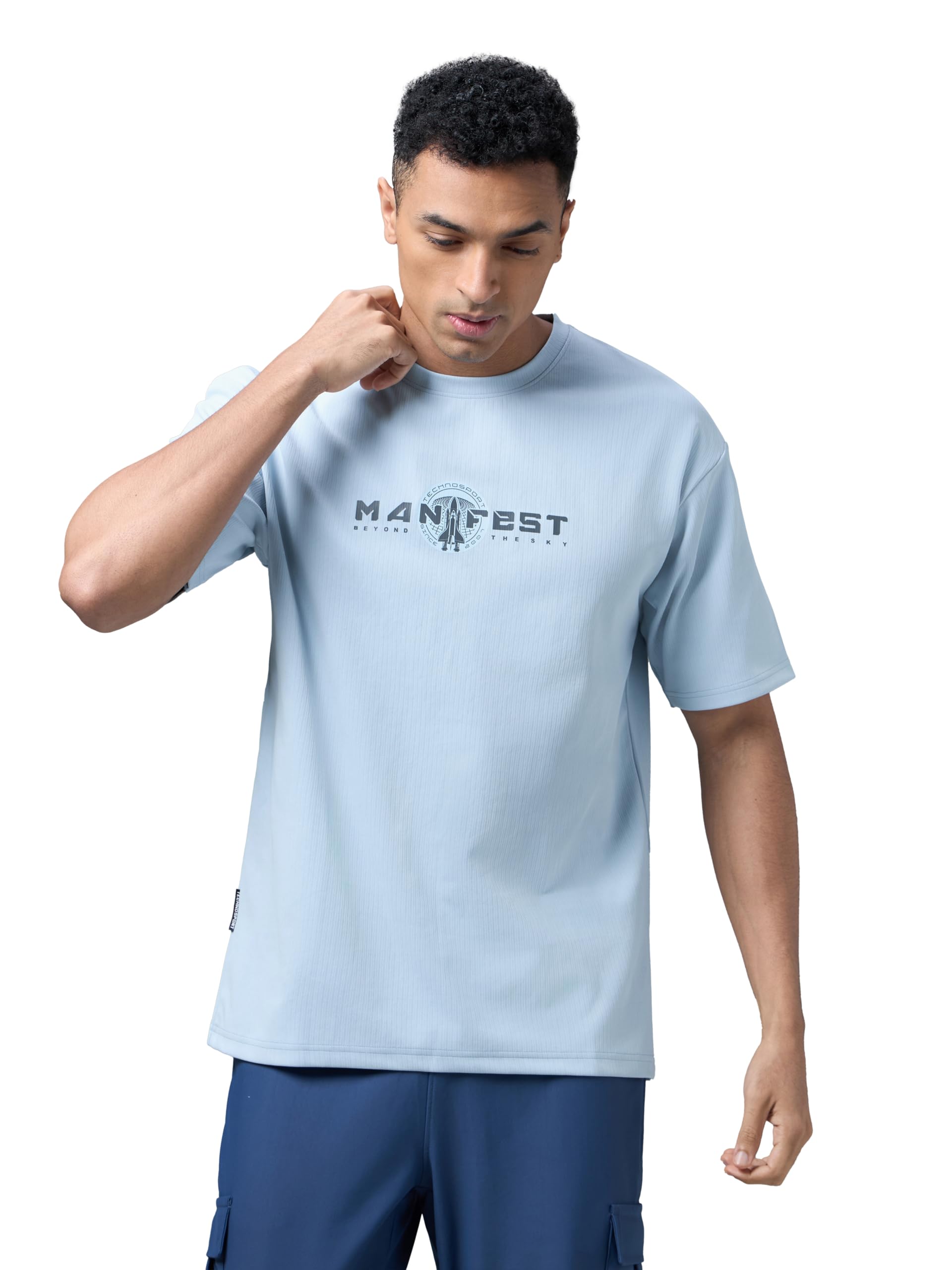 technosport Men's Relaxed Fit Graphic Print Half Sleeve Active Out T-Shirt with Techno Dry for Sports, Running & Regular Use-picture-21