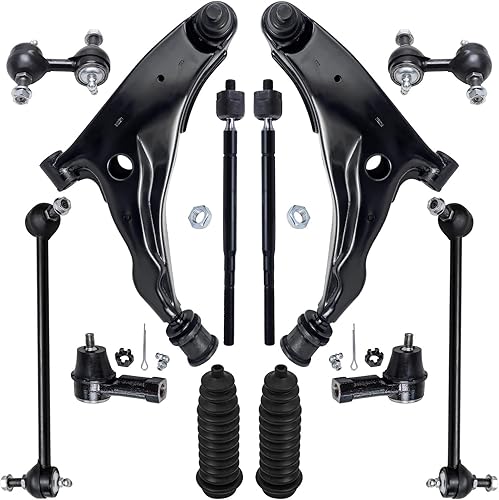 Miniatura 77 de Detroit Axle - Kit de suspensión delantera 2WD para Ford F-150 2004-2005, 2 brazos de control superiores, 2 rótulas inferiores, 2 barras
