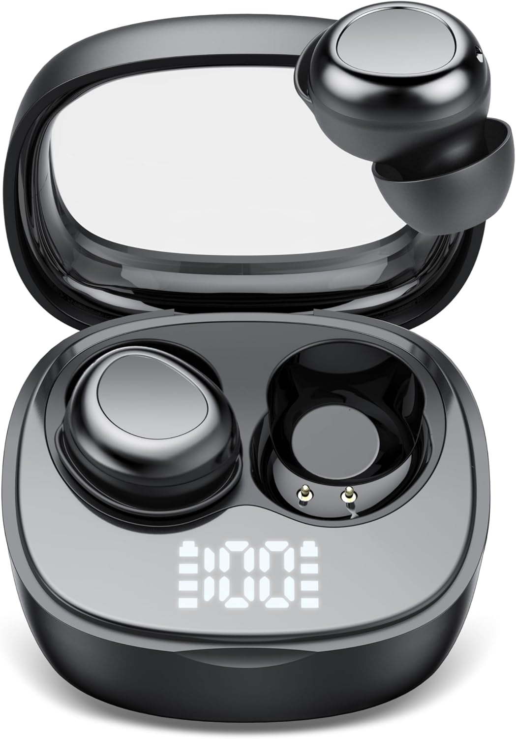 Sleep Ear Buds, 2025 True Wireless Earbuds, Ultra-Mini Bluetooth 5.4 Earbuds for Side Sleepers, 53H Play Hi-Fi Stereo 3D Bass Noise Cancelling Bluetooth headphones, USB C, IP7 Waterproof LED Earphones