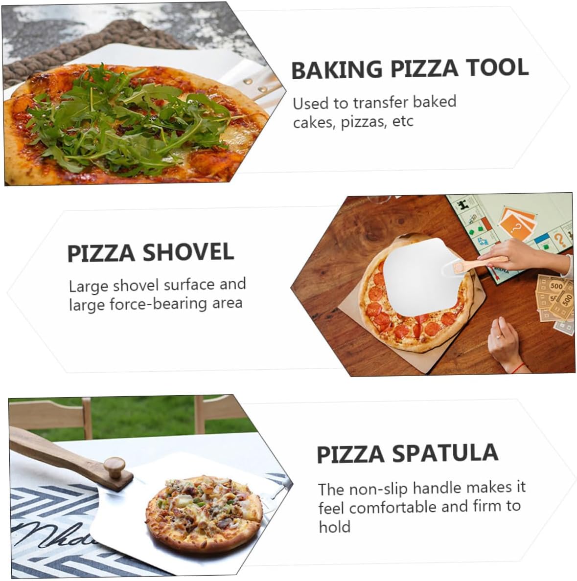 COHEALI Folding Aluminum Baking Pizza Paddle with Paper Box, Lightweight Pizza Transfer Spatula for Home and Restaurant Oven Use Random Color