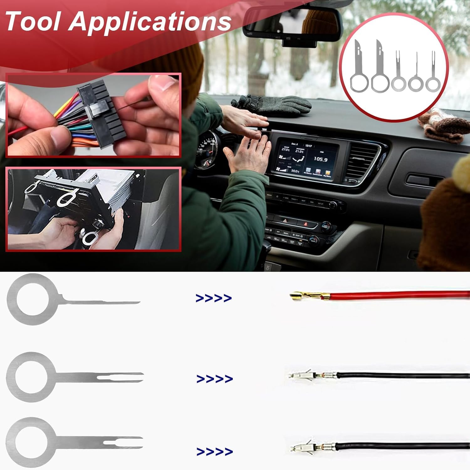 XQX 19 Pcs Trim Removal Tool, Auto Clip Pliers Fastener Remover Set, Pry Tool Repair Kit - Image 3